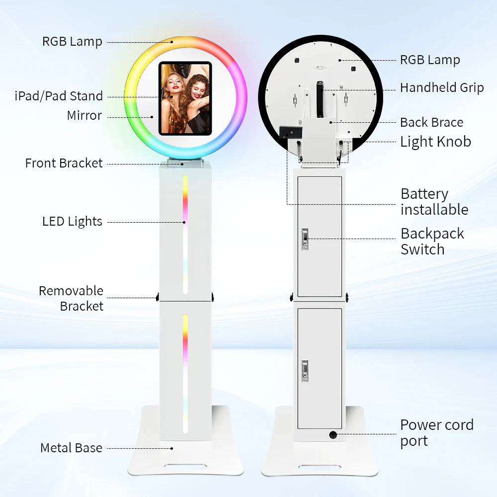Portable LED Ring Light With iPad Stand For Photo Booth