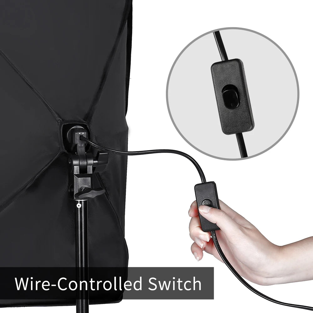SH Continuous Softbox Lighting Kit For Photography Studio Portraits