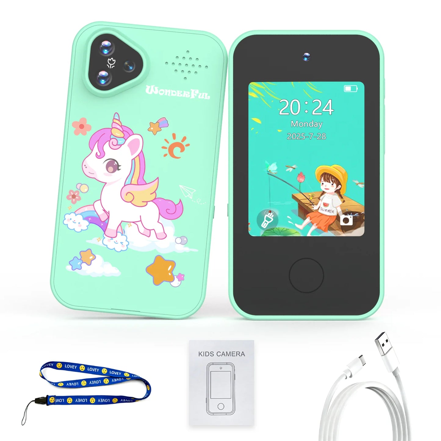 Mini Kids Smart Phone Dual Camera 1080P HD Touchscreen Educational