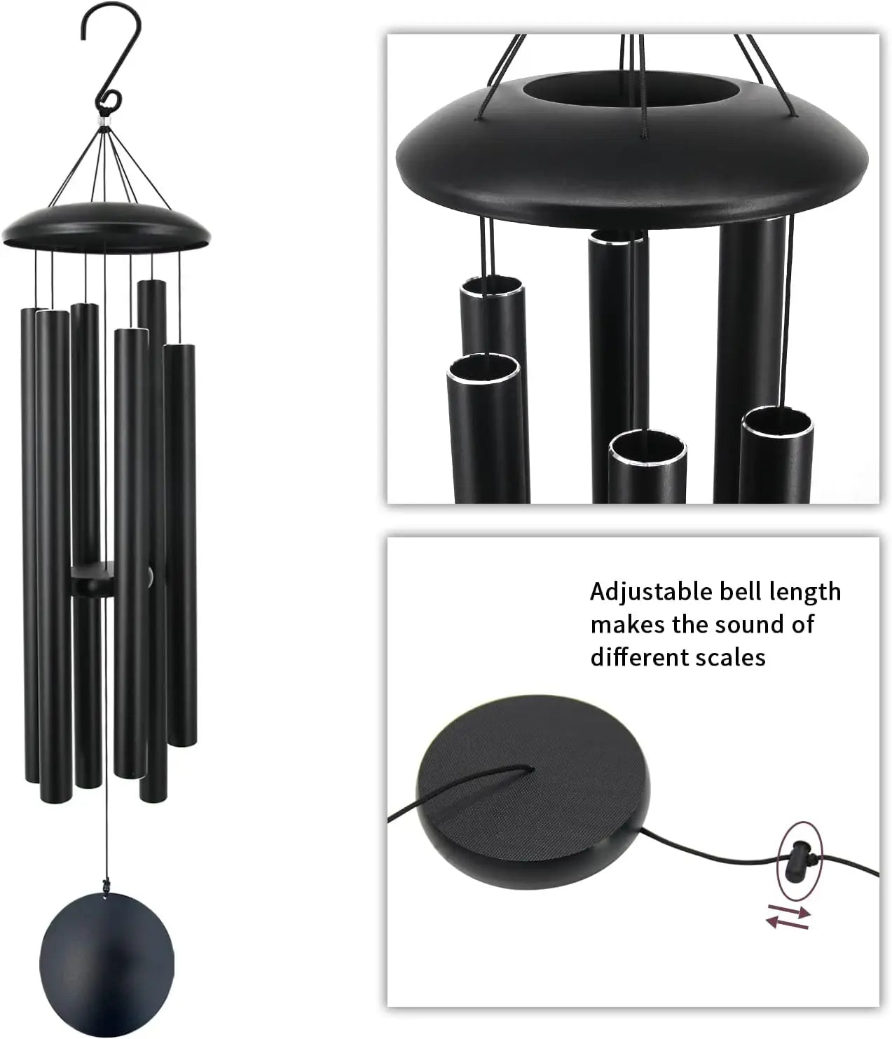 Deep Tone Wind Chimes Outdoor Garden Decor With Six Tubes
