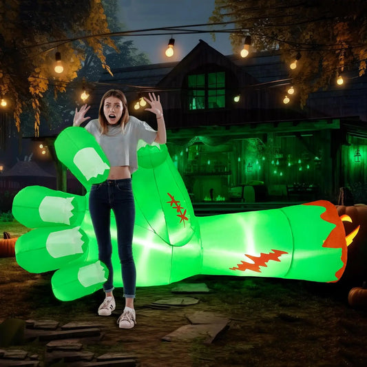 Joyfy Broken Hand Zombie Arm Inflatable With LEDs For Halloween Decor