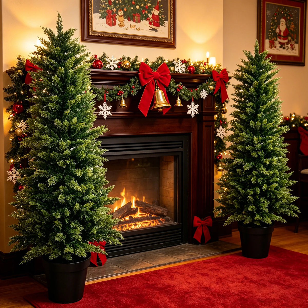 Artificial Cedar Topiary Tree UV Resistant Indoor Outdoor Decor