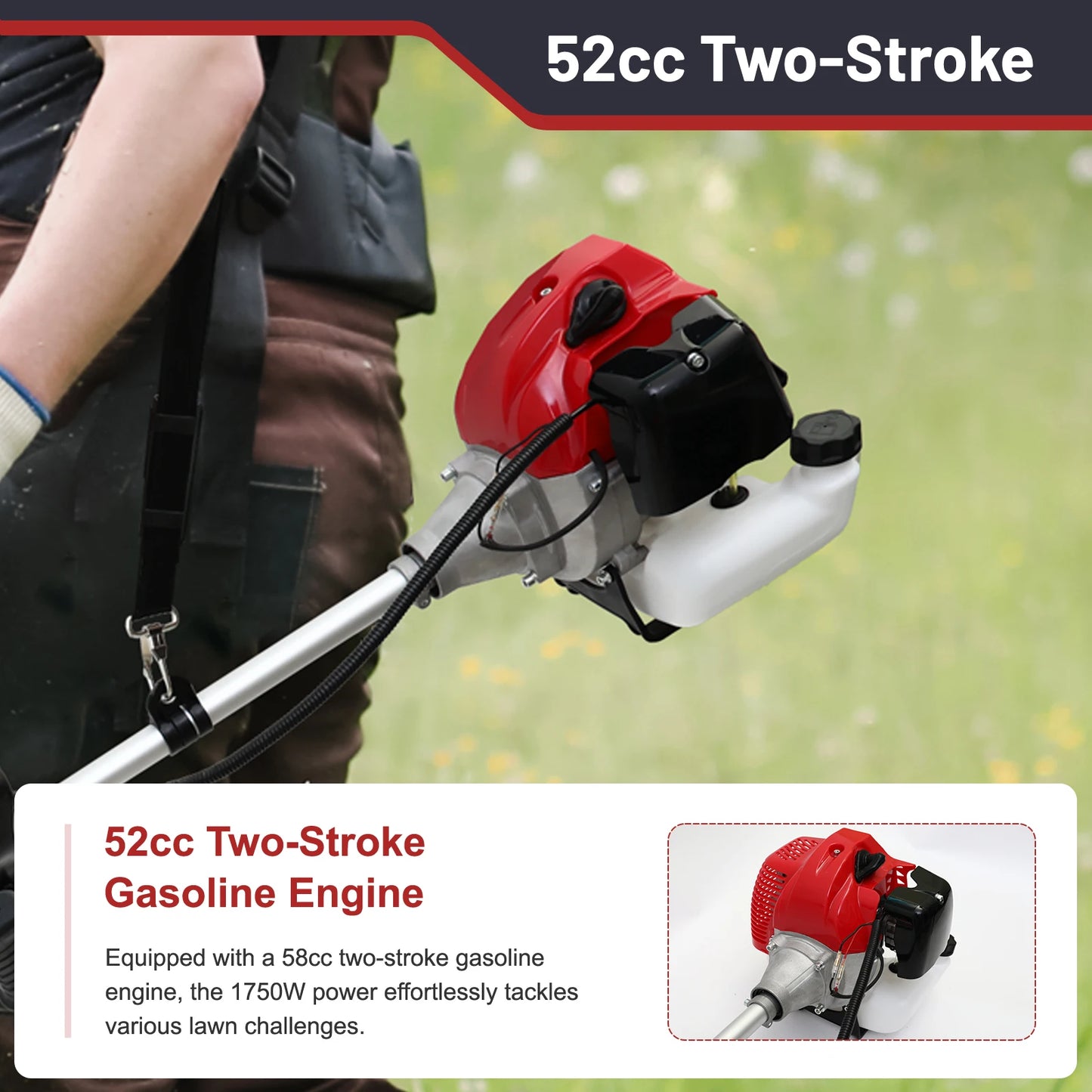 Weed Wacker 2-Stroke Gas Grass Trimmer 4-In-1 Tool