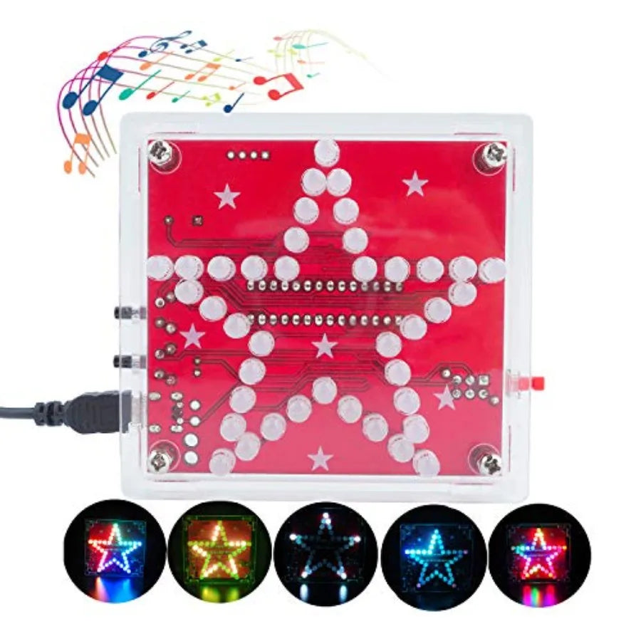 Star Shaped Soldering Practice Kit With Flashing Led And Buzzer
