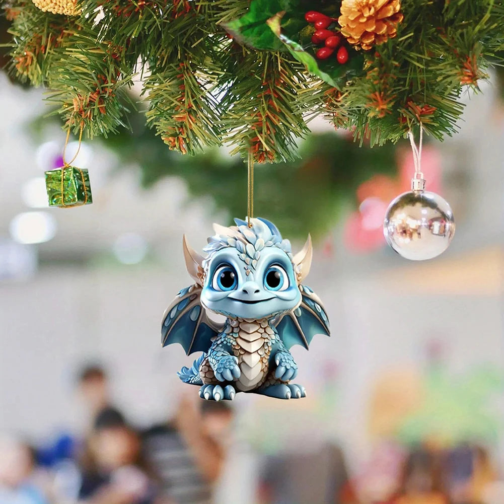 Shunmaii Christmas Dragon Acrylic Hanging Tree Ornaments