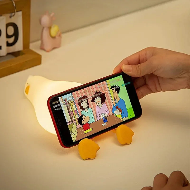 Duck Rechargeable LED Night Light Silicone Cartoon Lamp For Kids