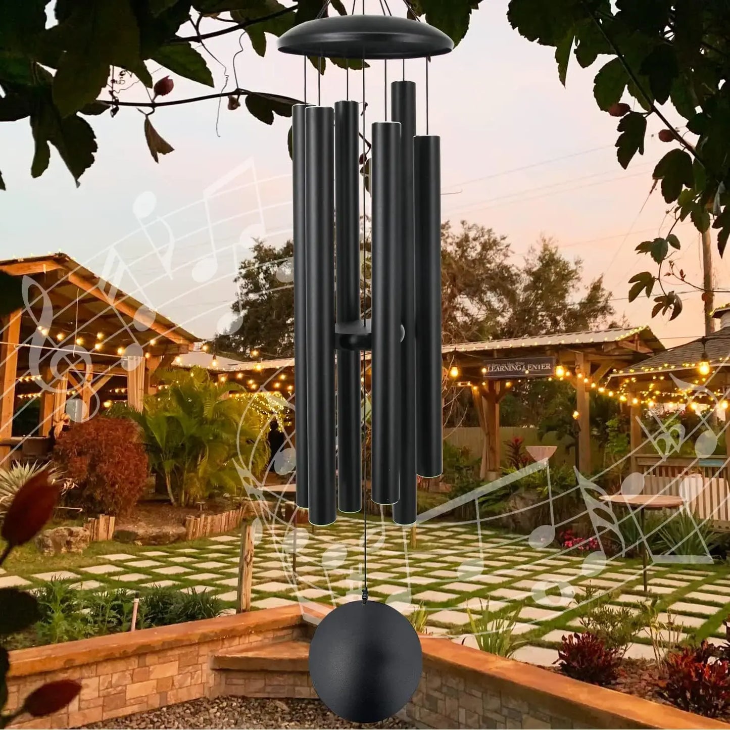 Deep Tone Wind Chimes Outdoor Garden Decor With Six Tubes