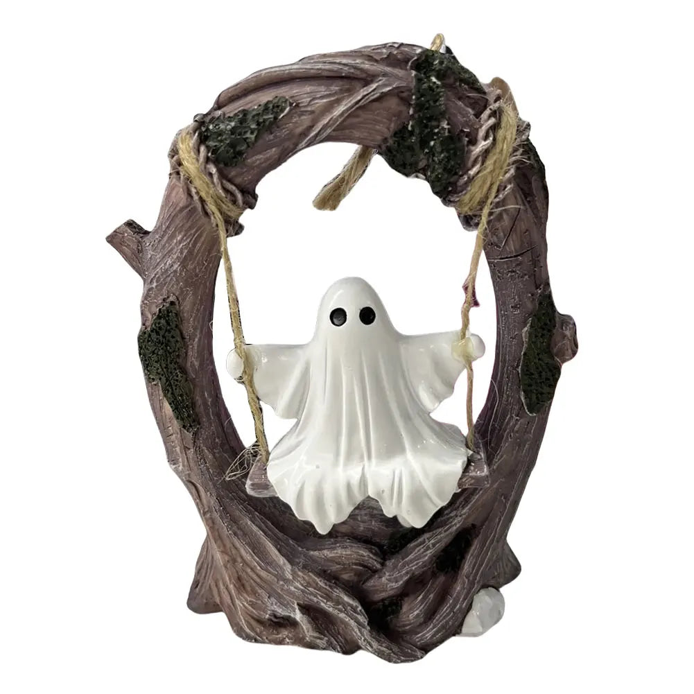 Shunmaii Halloween Swing Ghost Figurine Resin Ornament For Desk