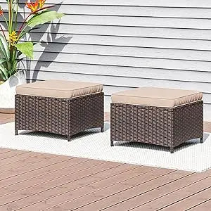 Aoxun 3-Piece Patio Set With Wicker Rocking Chairs