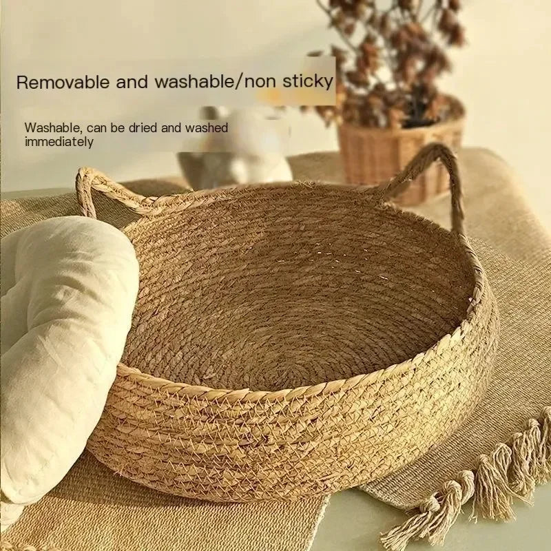 LEWENCN Handmade Vine Woven Cat Nest for All Seasons