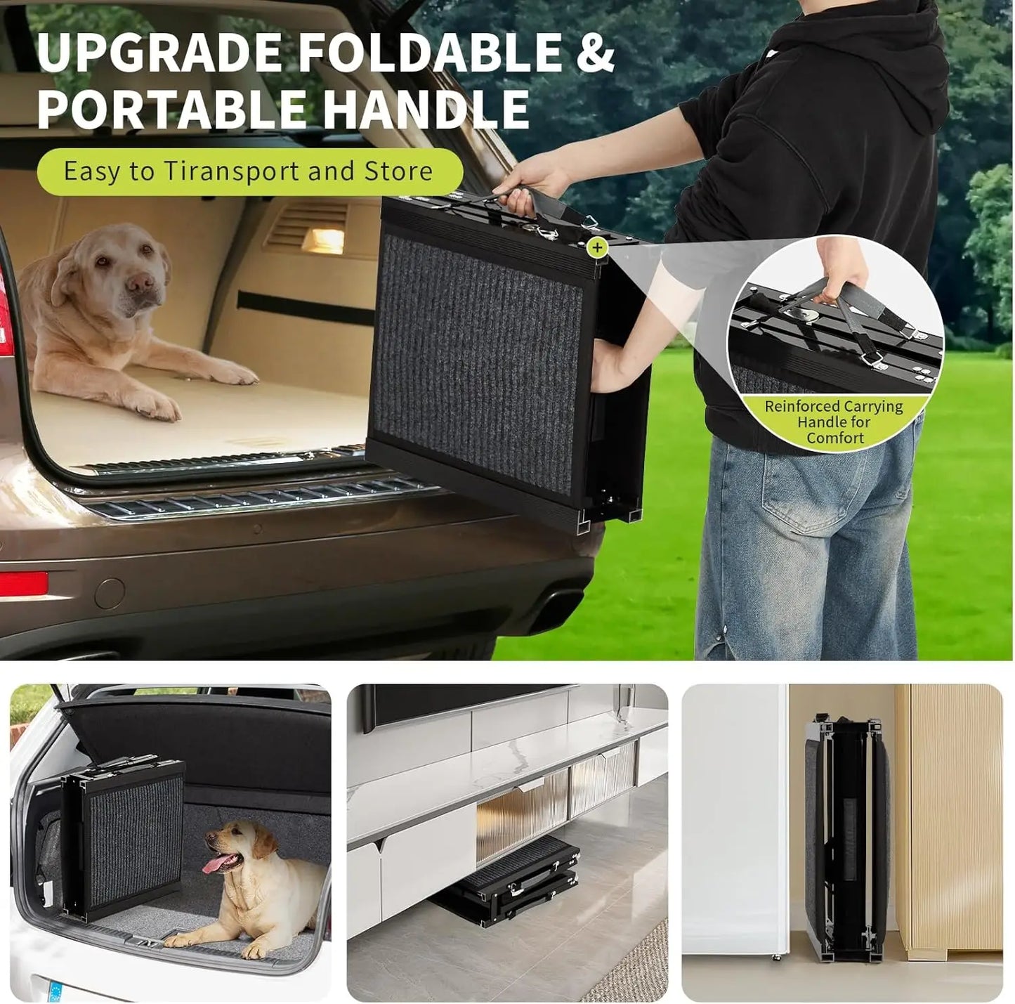 TWISTER.CK Quad-Fold Dog Ramp Non-Slip Portable For Large Dogs