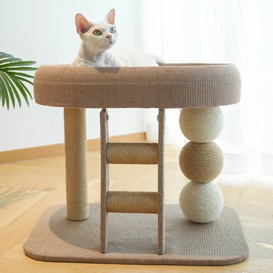 Cat Scratching Post Plush Bed And Sisal Surface Climbing Ladder