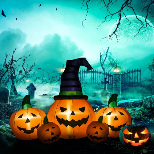 Inflatable Halloween Pumpkin Display LED Outdoor Yard Decor Waterproof