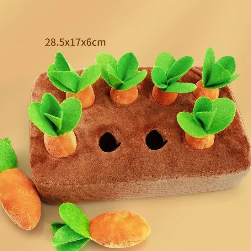 Innovative Snuffle Mat Dog Toy Plush Carrot Interactive Vegetable Field