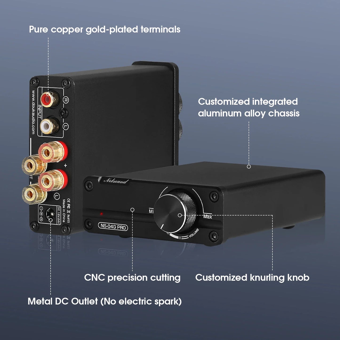 Douk Audio NS-04G PRO 2-Channel Mini Digital Power Amplifier