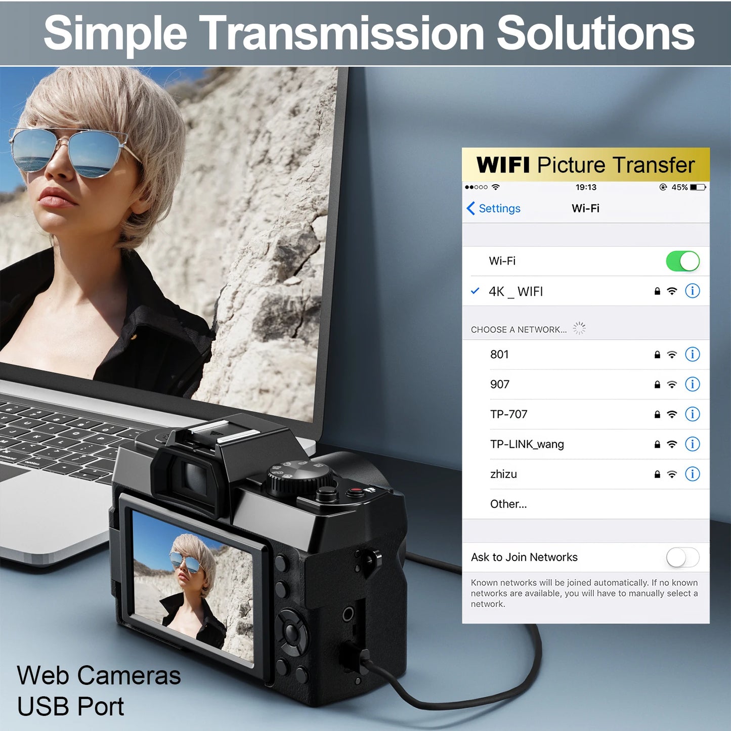 NBD 48MP Digital Camera With 4K Autofocus WiFi App Control