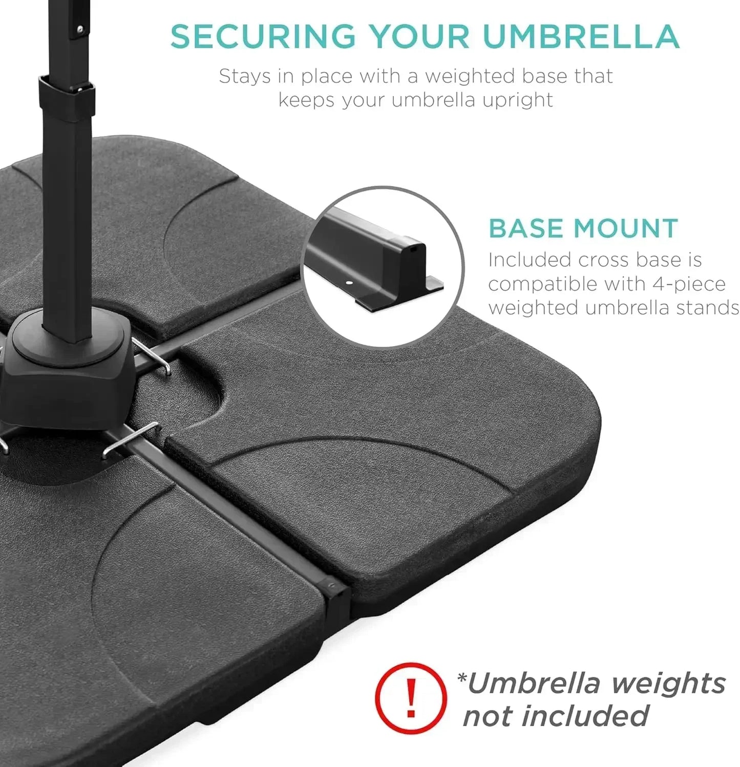 Solar LED Cantilever Patio Umbrella With 360 Degree Rotation Lights