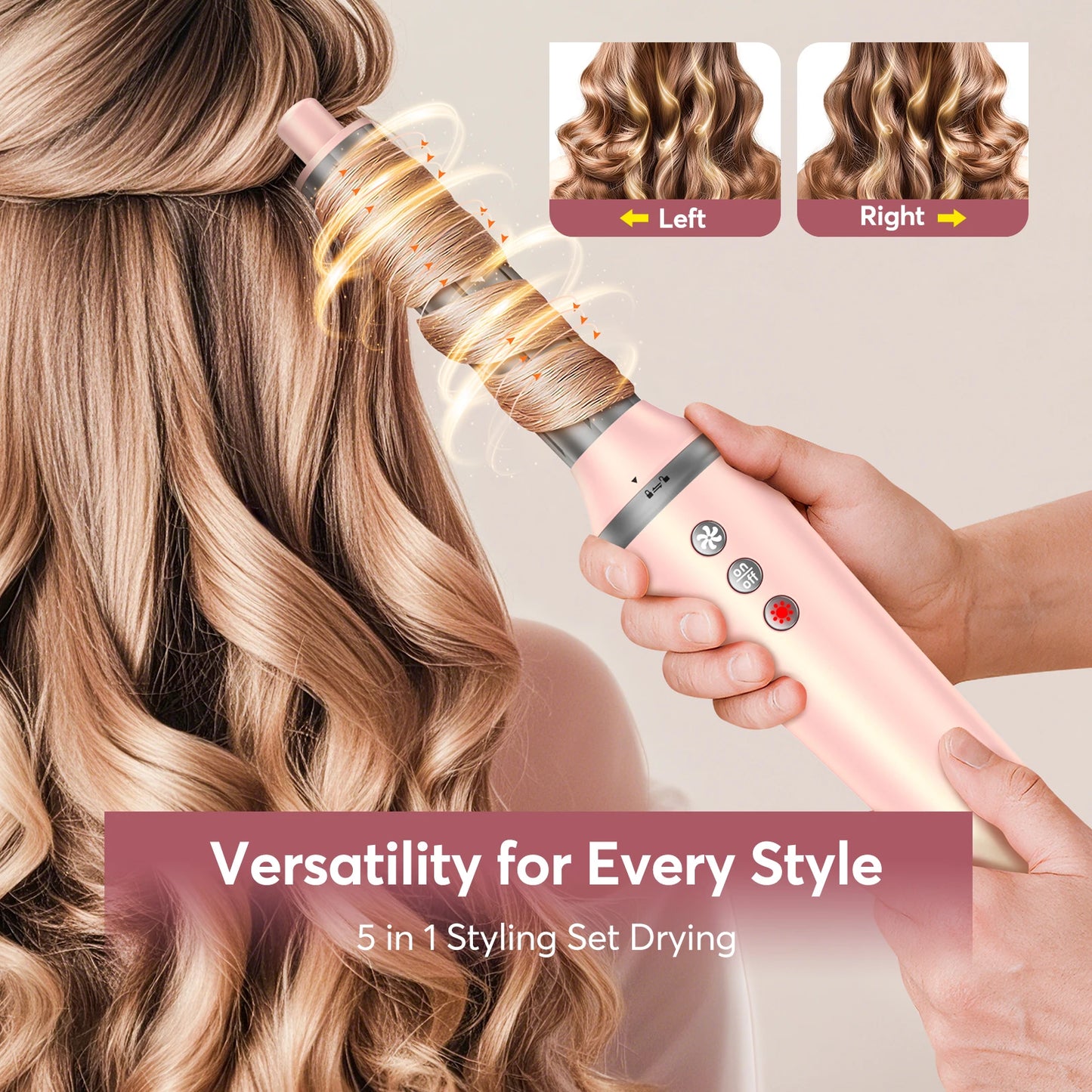 BOPCAL 5in1 Hair Styler with 1200W Dryer and Travel Bag