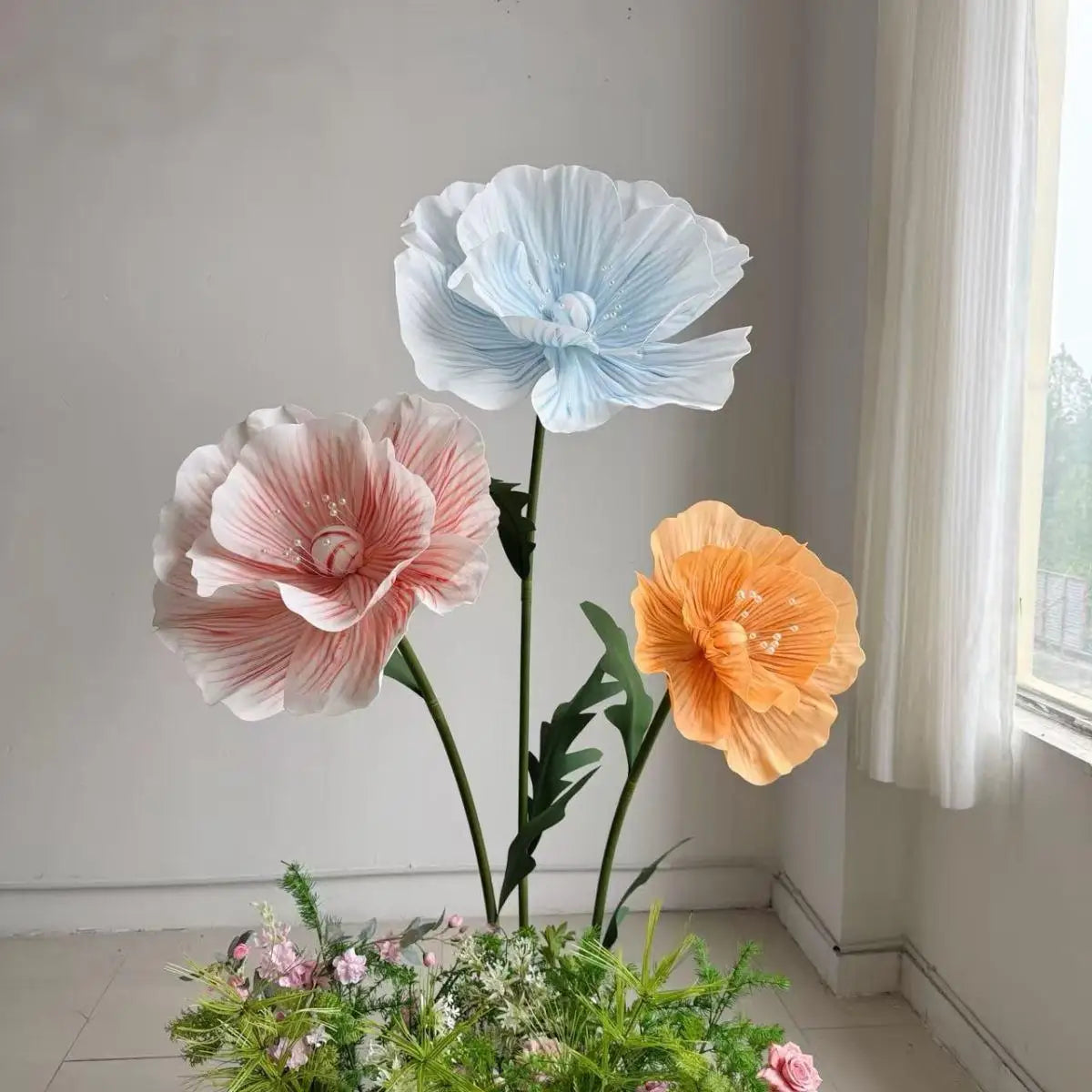 EVA Artificial Flower Display With Stand For Wedding And Home Decor
