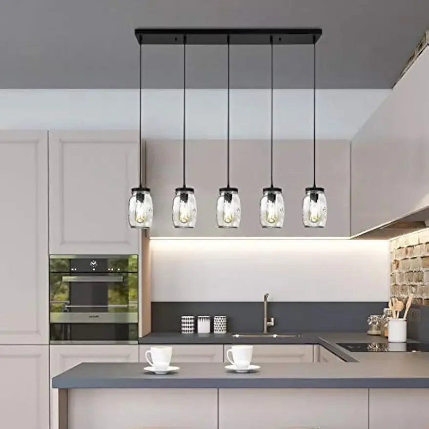 Bymaocar Industrial Mason Jar Pendant Chandelier Ceiling Lighting