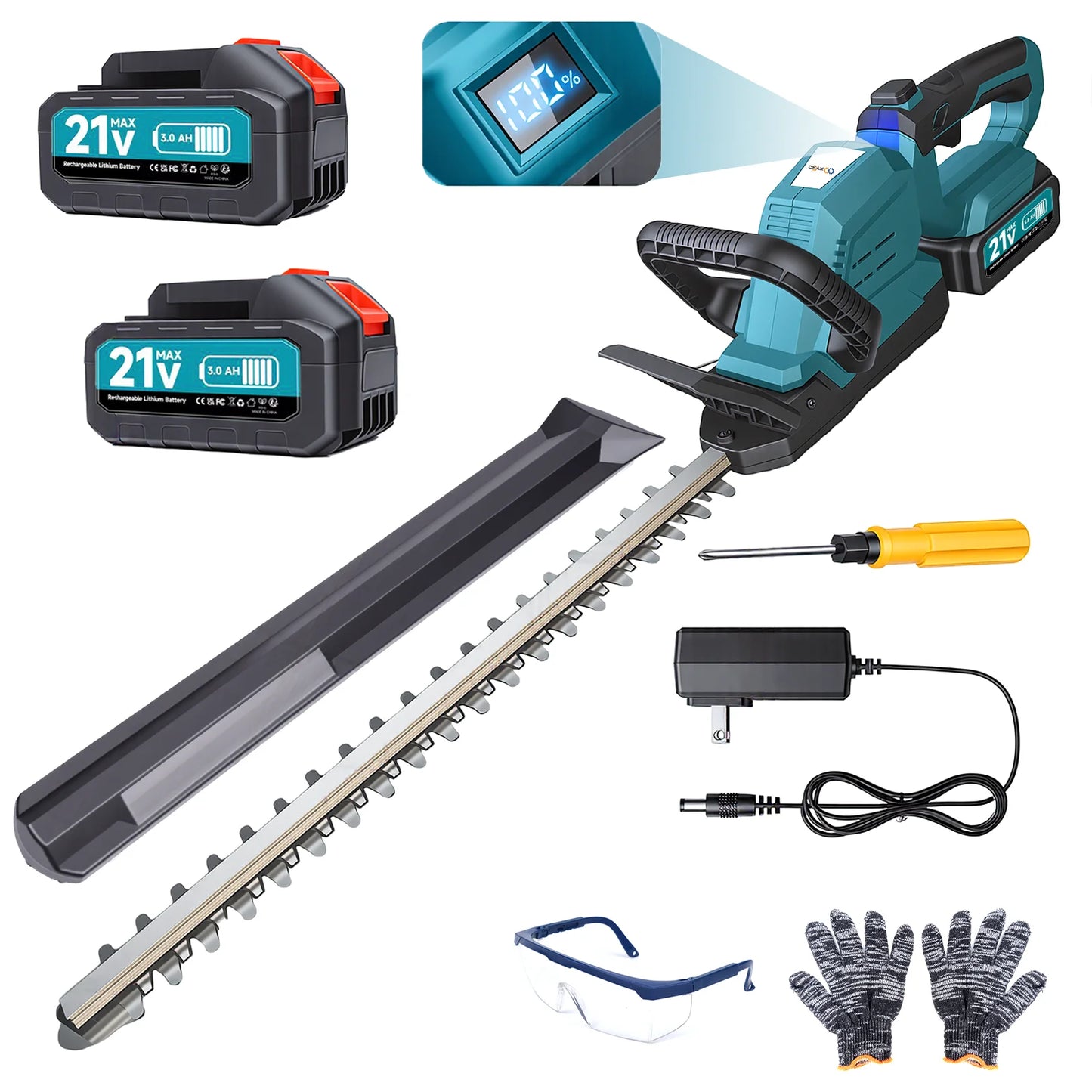 Cordless Hedge Trimmer 3000 RPM With Battery Rotatable Head