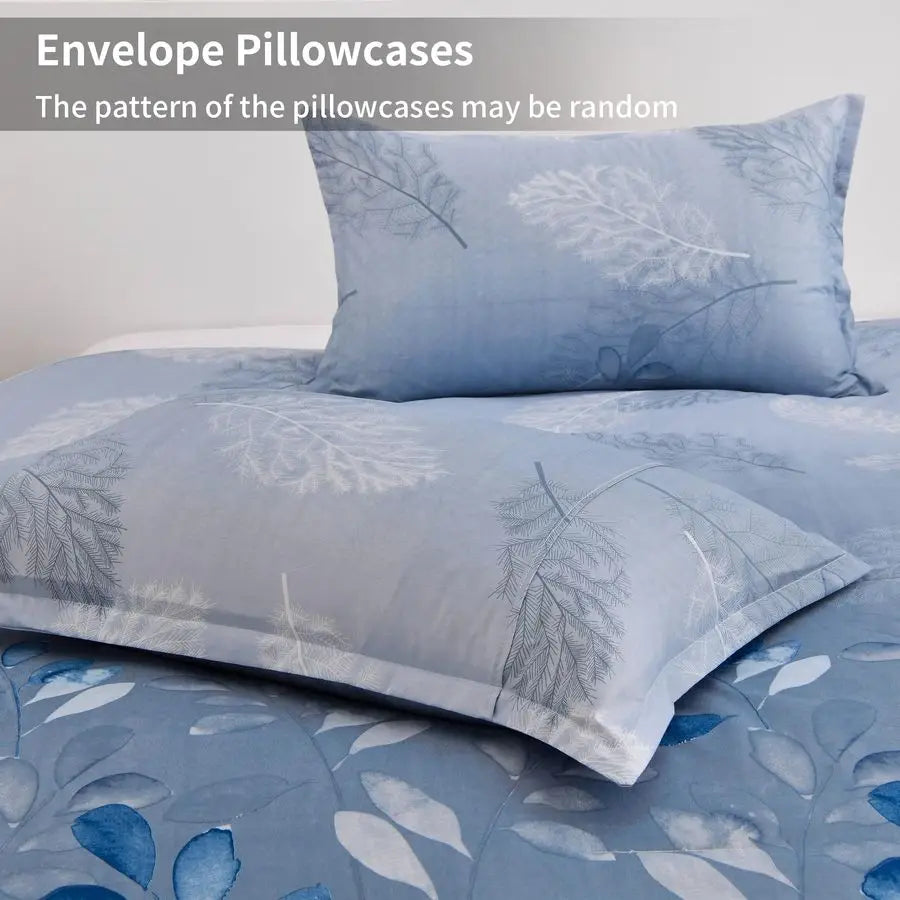 Floral Cotton Comforter Set 3-Piece Reversible Bedding