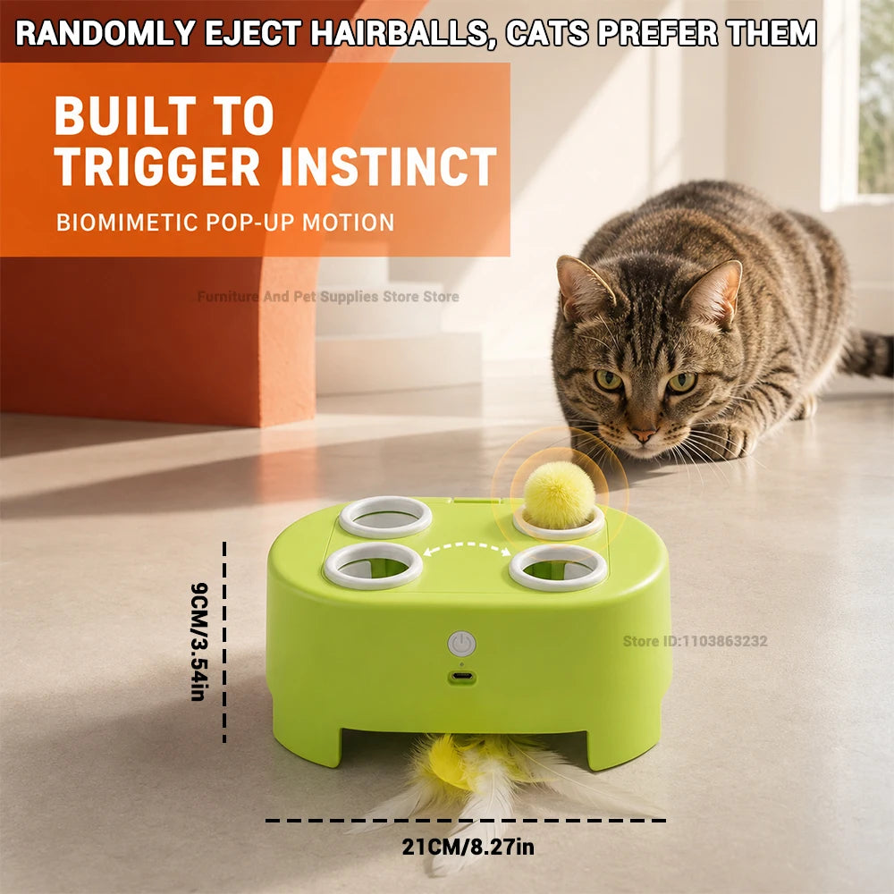 Smart Cat Toy Wand With Feathers Interactive Electric Toy