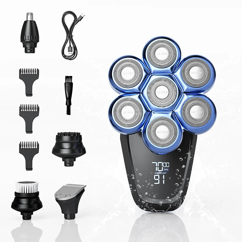 Sejoy 6-In-1 7D Head Shaver Waterproof Grooming Kit For Men