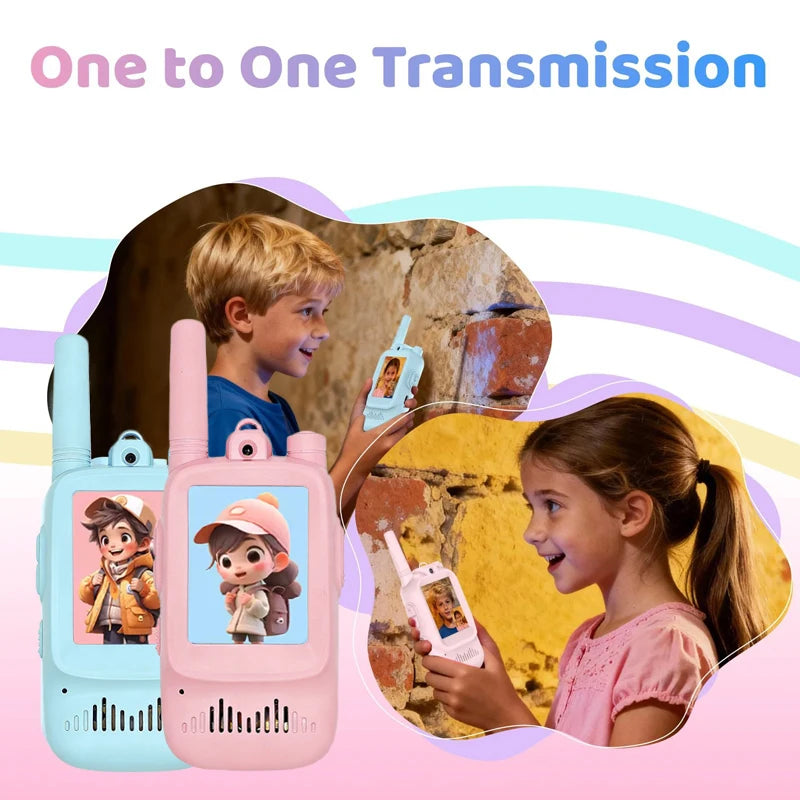 Kids Video Walkie Talkies Rechargeable One Click Pack 2