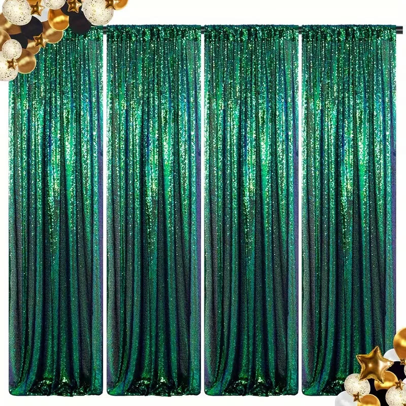Sequin Backdrop Curtains Panels for Photography and Wedding Events