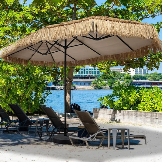 Tiki Patio Umbrella With Crank For Garden And Deck