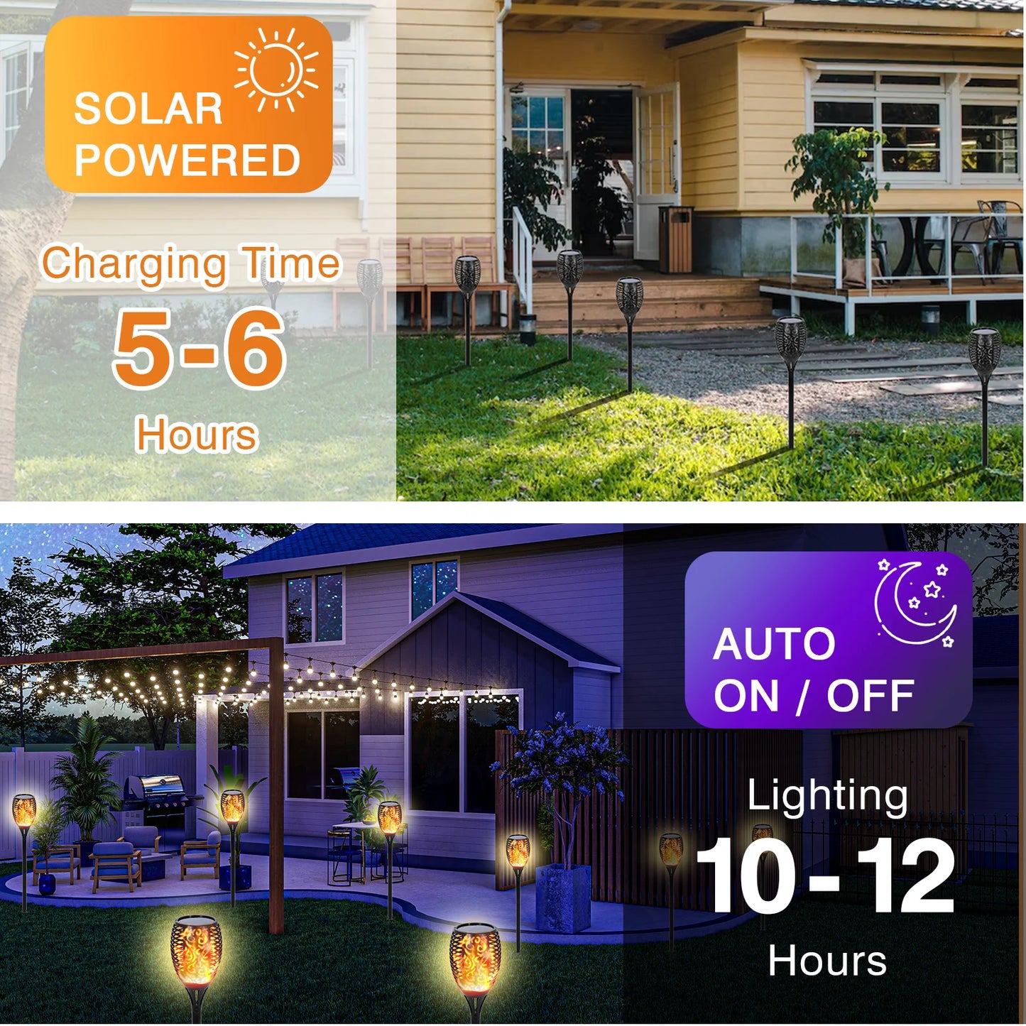 Solar Torch Lights Outdoor 96 LED Waterproof Landscape Pathway