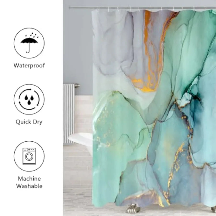 Shower Curtain Set With Non Slip Rugs Bath Mat Accessories