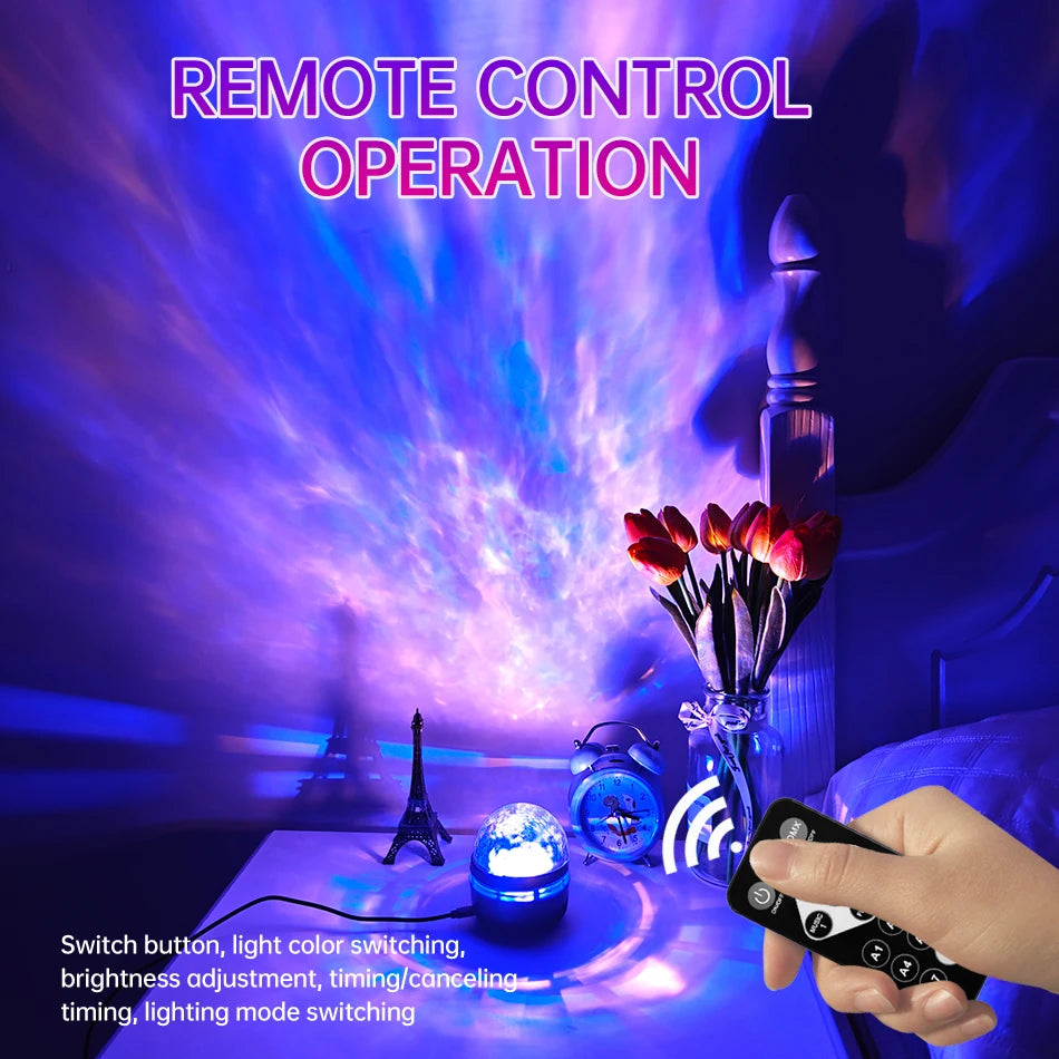Galaxy Starry Sky Projector LED Night Light USB Rechargeable With Remote