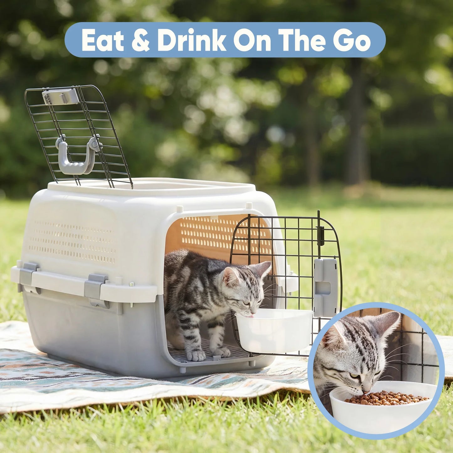 Small Pet Carrier With Front Top Load Wire Door Travel