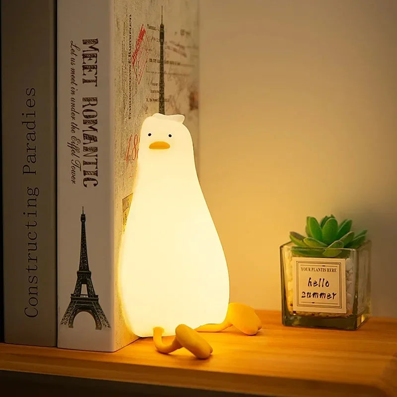 Duck Rechargeable LED Night Light Silicone Cartoon Lamp For Kids