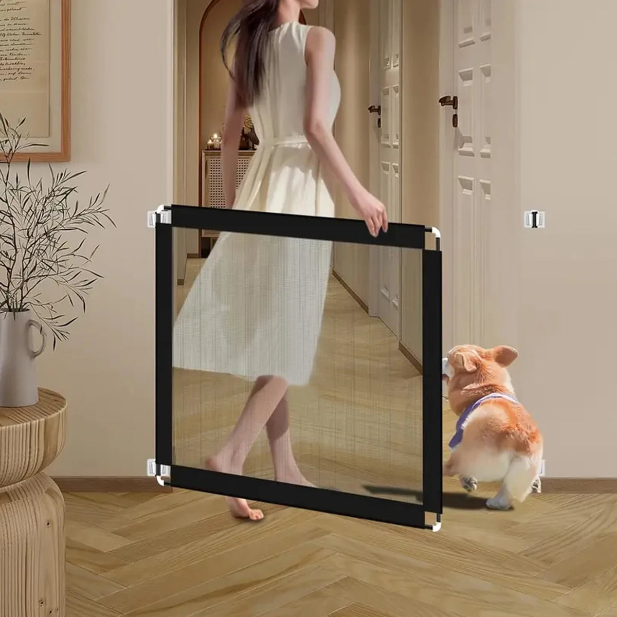 Pet Dog Barrier Fence Folding Mesh Playpen Safe Space