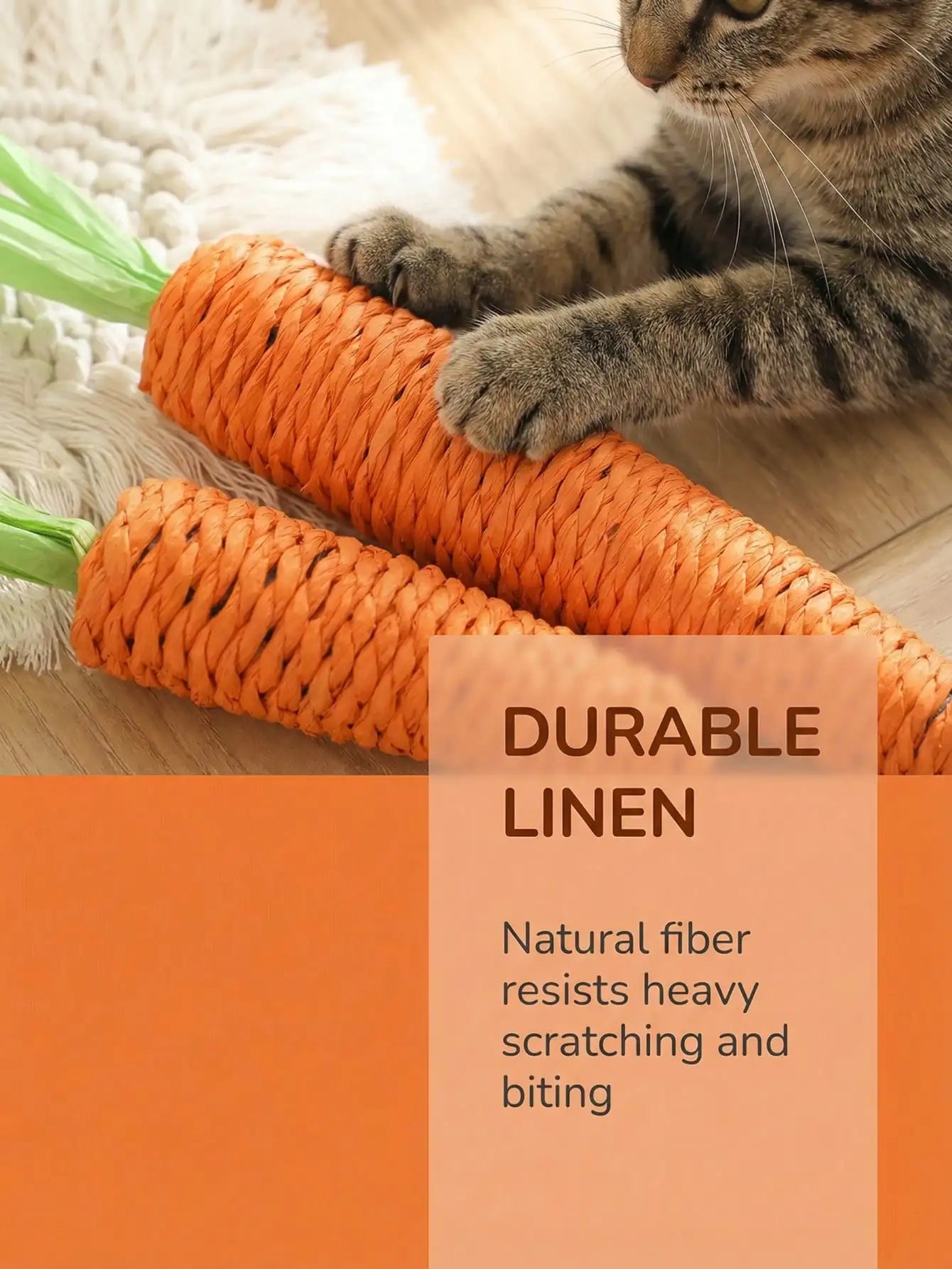 Carrot Shaped Interactive Cat Toy With Sisal Rope Entertains Cats