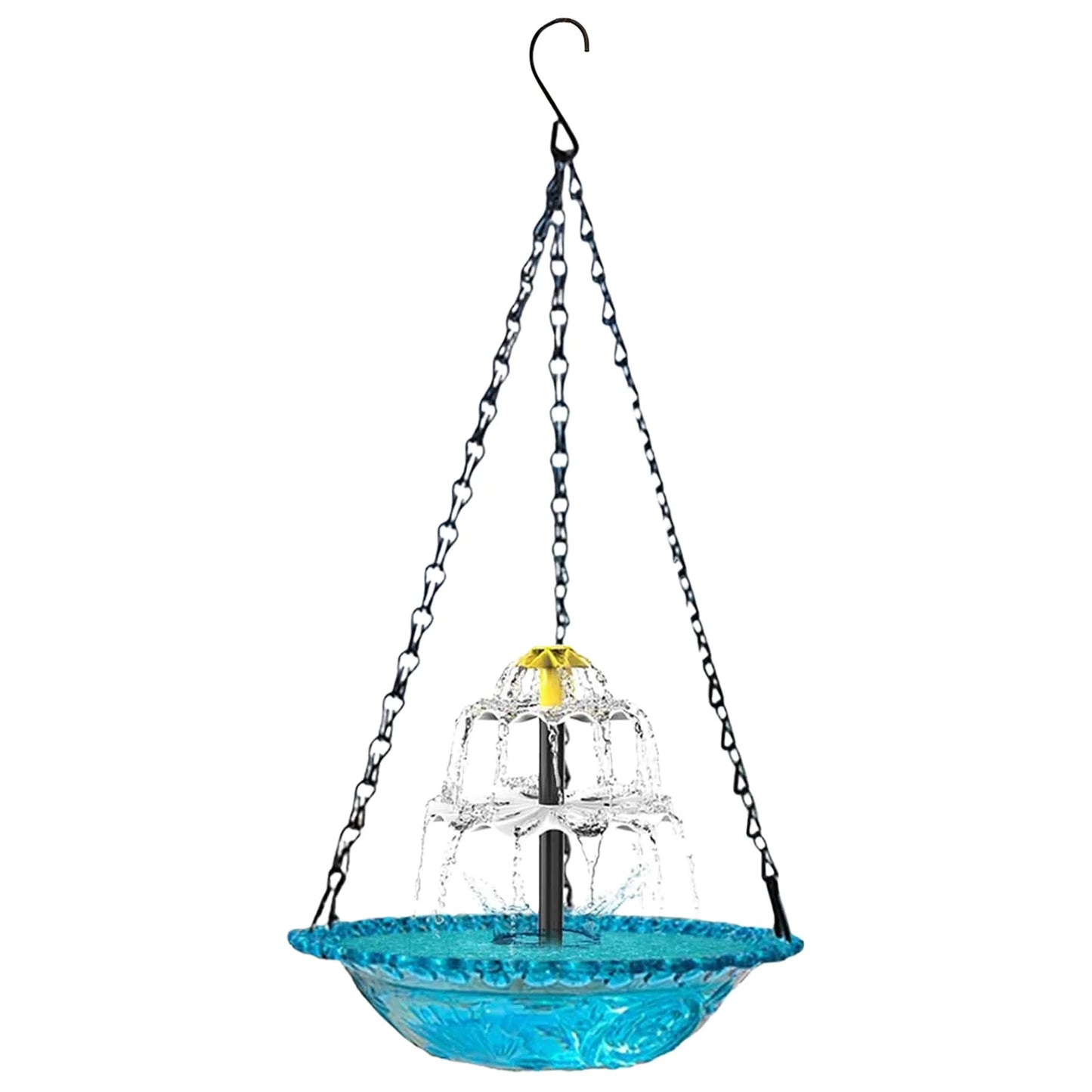 Hanging Solar Powered Bird Bath Fountain For Outdoor Garden Decor