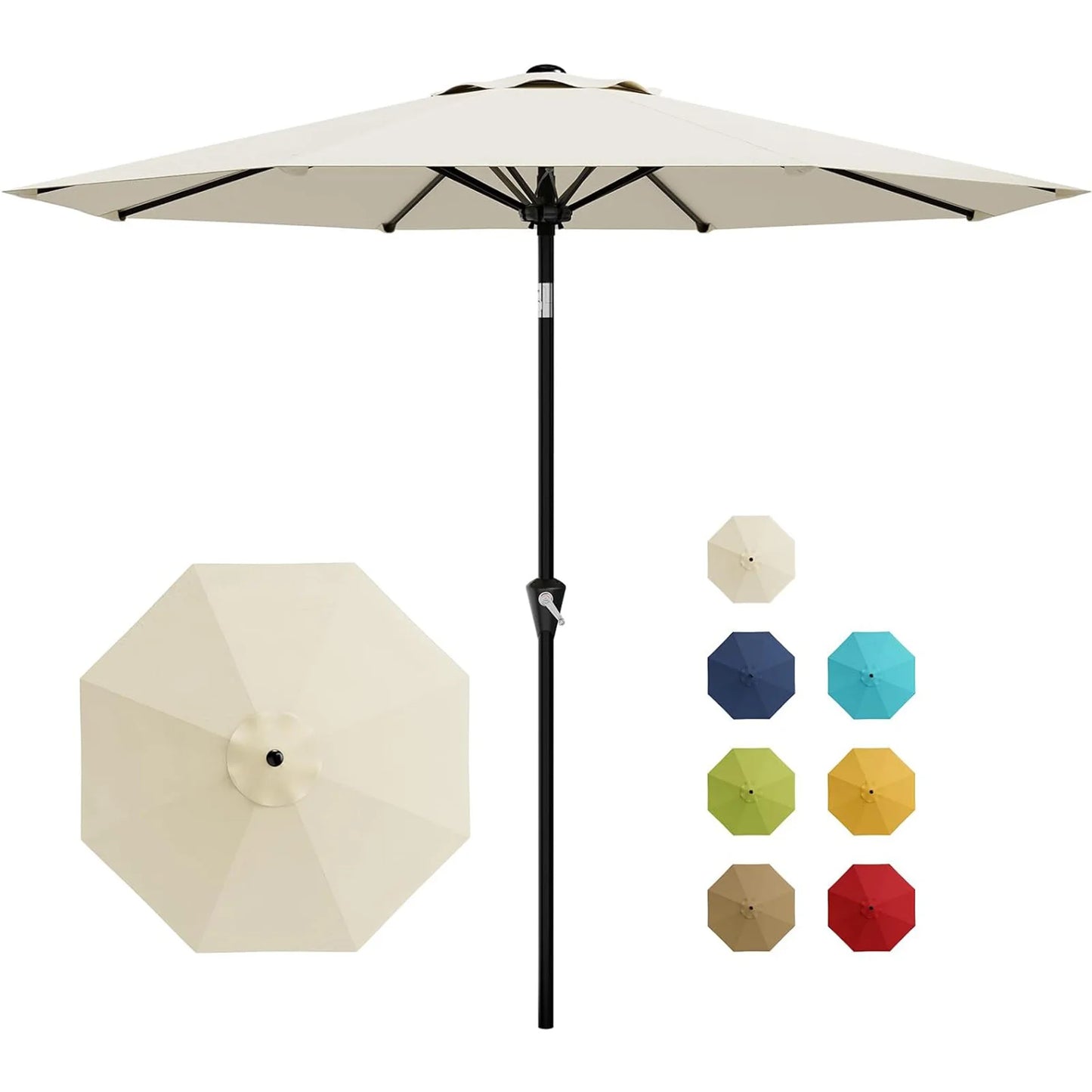 HiMISS Patio Umbrella With Crank Lift And Tilt