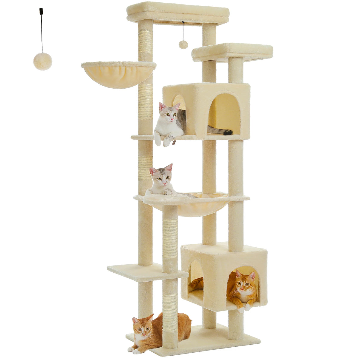 PAWZ Road Multilevel Cat Tower With Plush Condo Scratching Posts
