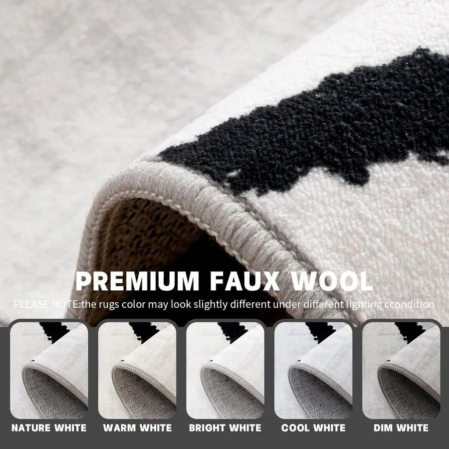 Washable Modern Abstract Rug Non Slip For Living Room
