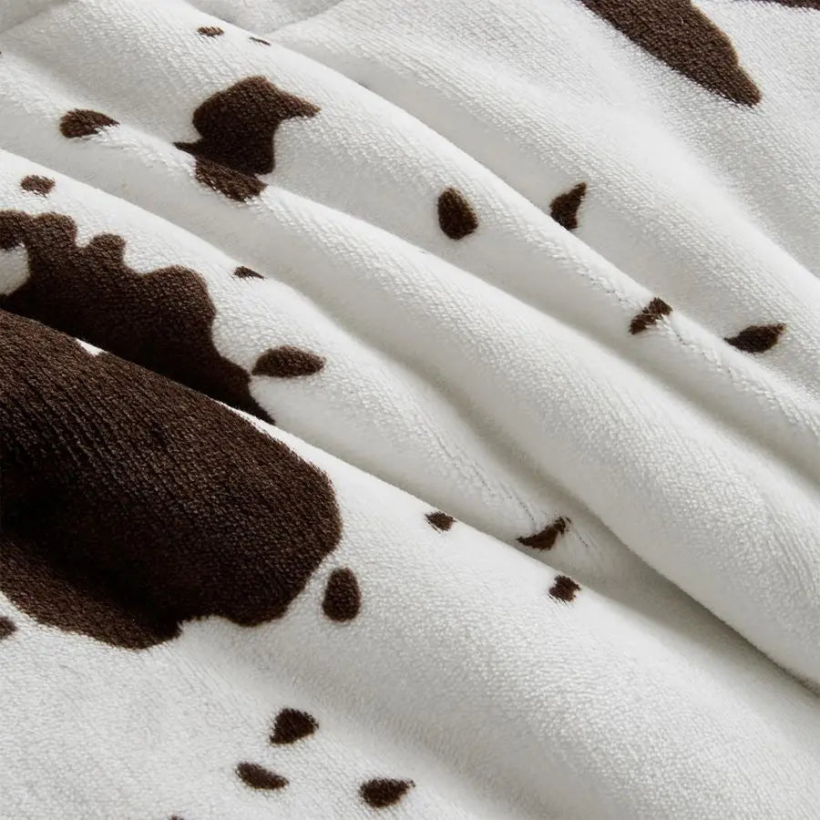 Velvet Flannel Comforter Set Cow Print Western Bedding