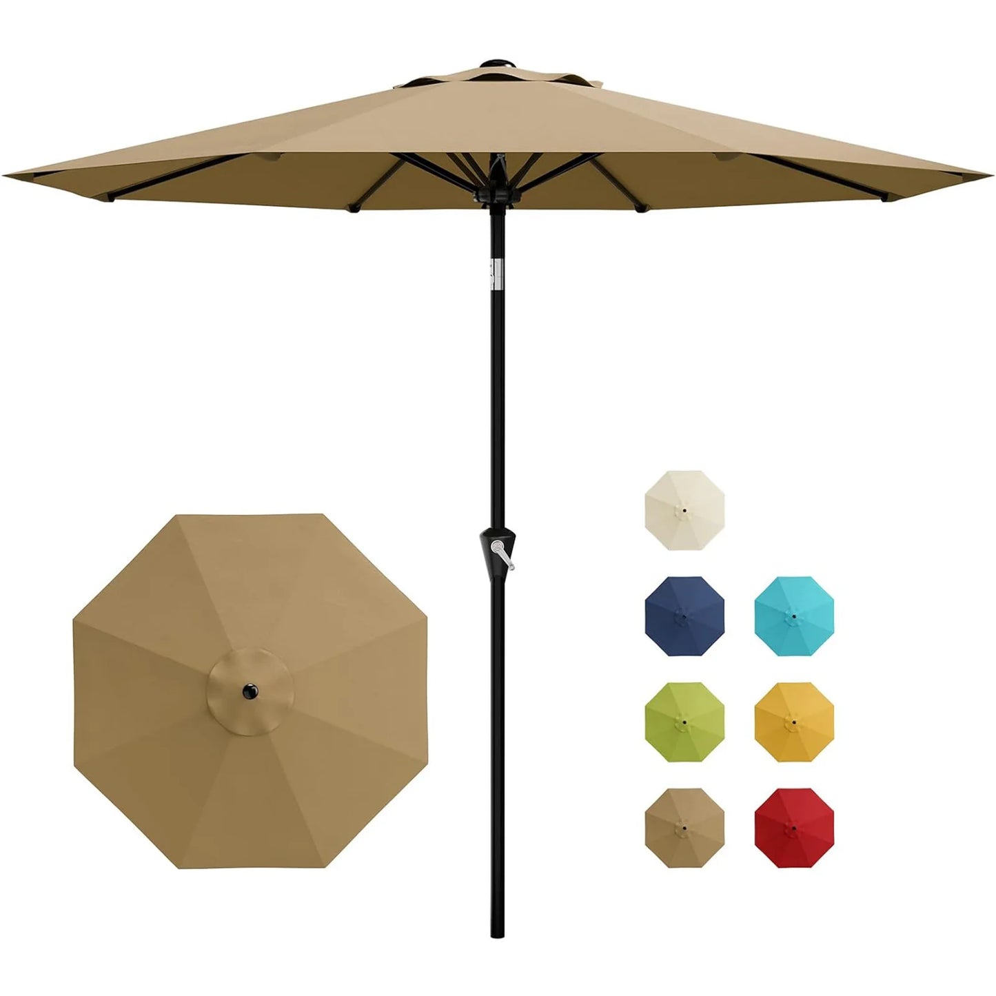 HiMISS Patio Umbrella With Crank Lift And Tilt