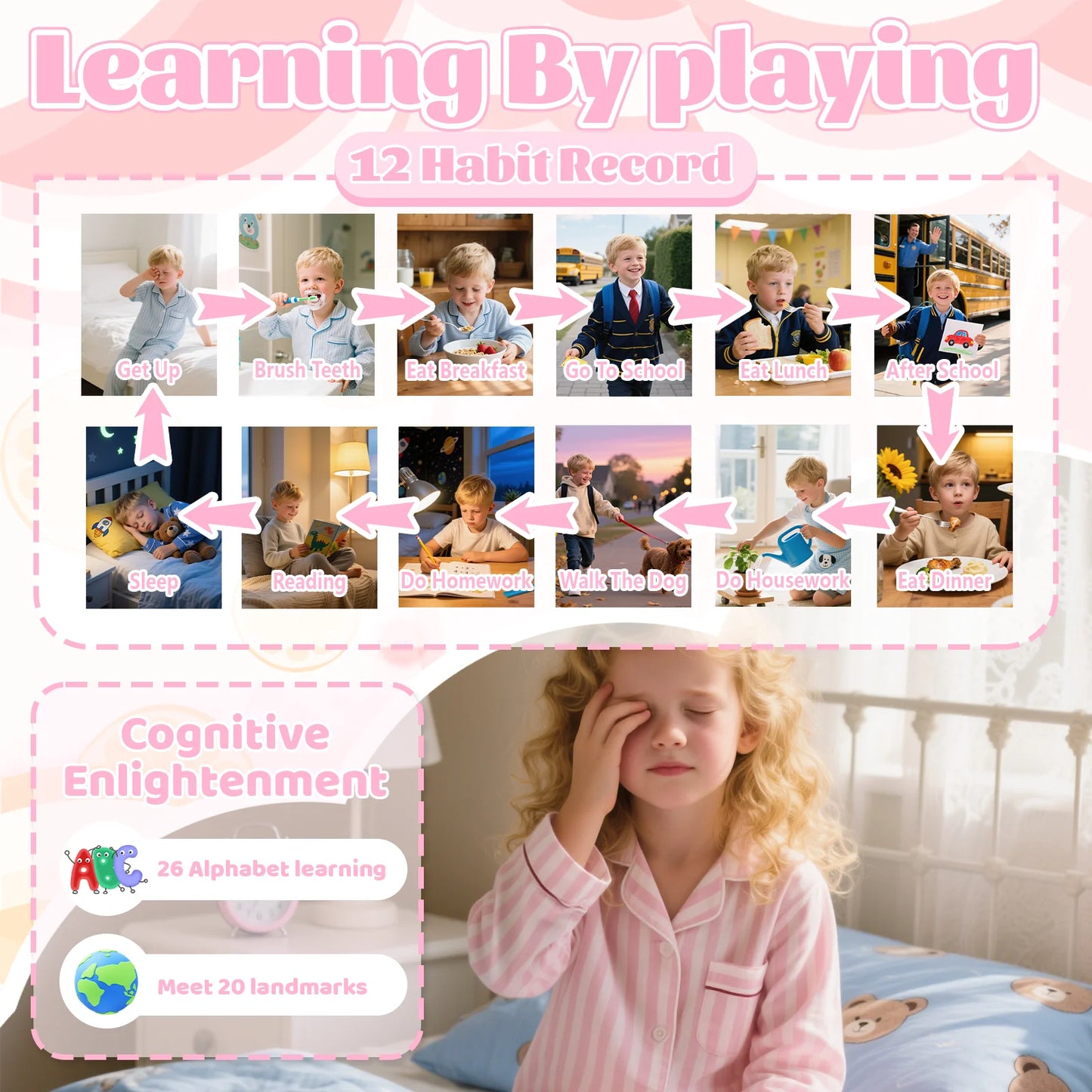 Mini Kids Smart Phone Dual Camera 1080P HD Touchscreen Educational