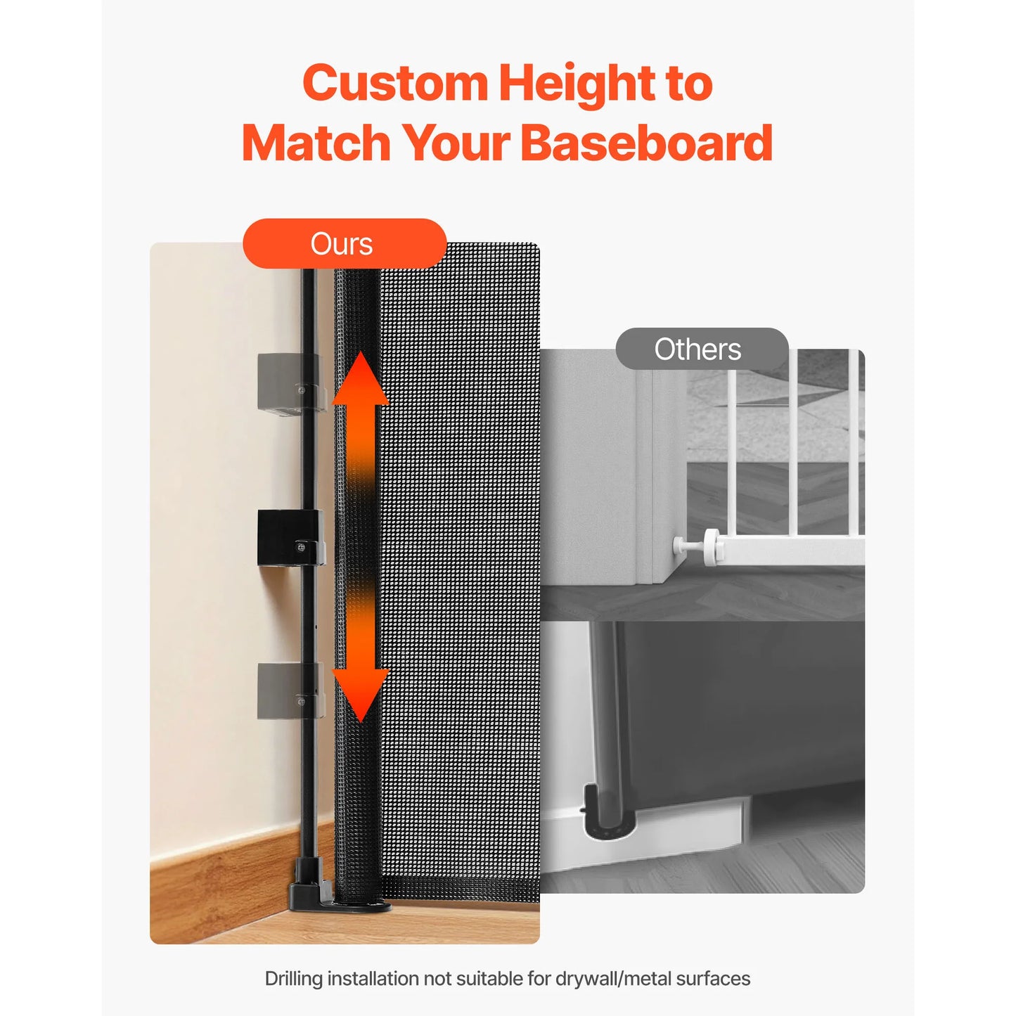 SucceBuy Retractable Baby Gate With Security Lock Walk Through