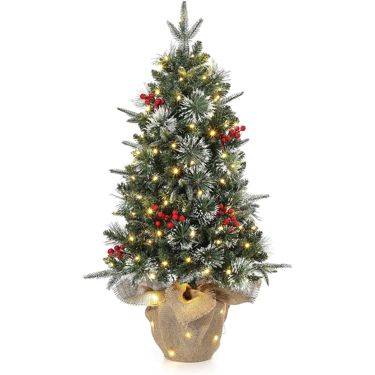 HiMISS Artificial Christmas Tree With Pre Lit Lights And 8 Modes