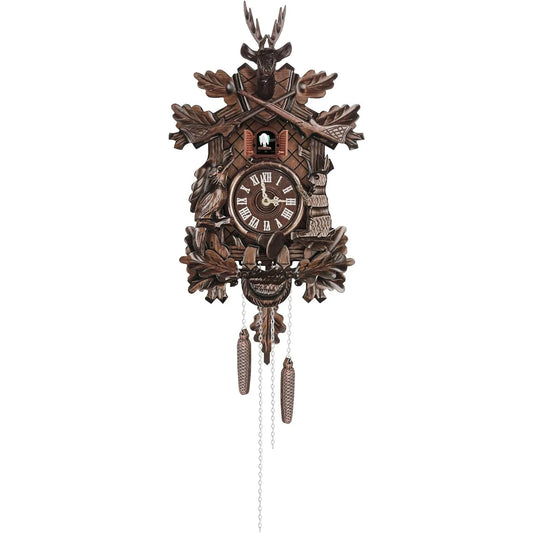 Wooden Cuckoo Clock With Pendulum Battery Operated Wall Clock