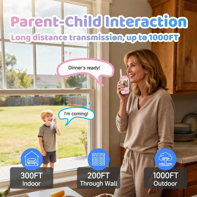 Kids Video Walkie Talkies Rechargeable One Click Pack 2