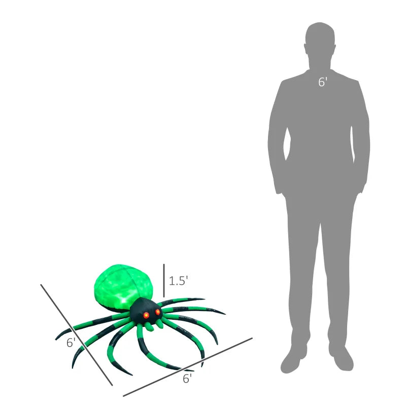 Halloween Inflatable Spider Decoration LED Lighting Outdoor